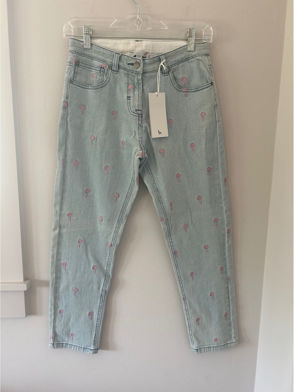 Stella McCartney Kids Jeans with Embroidered Palms Girls Size 12 (NWT)